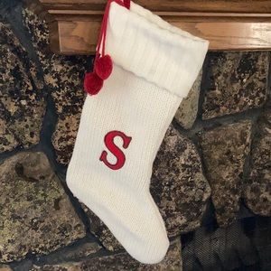 Initial S knit stocking